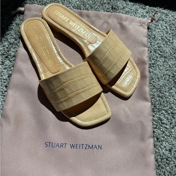 Stuart Weitzman Summer Slide Sandal Mango Color Shoe Size 8.5 NEW